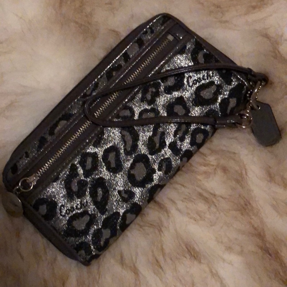 Coach cheetah print wallet